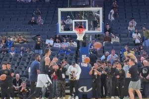 这么高手感还如此丝滑！文班赛前投篮热身连续中投命中